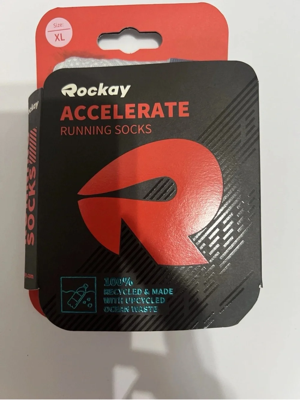NWT Rockay Accelerate Running Socks XL Light Blue Ankle No-Show